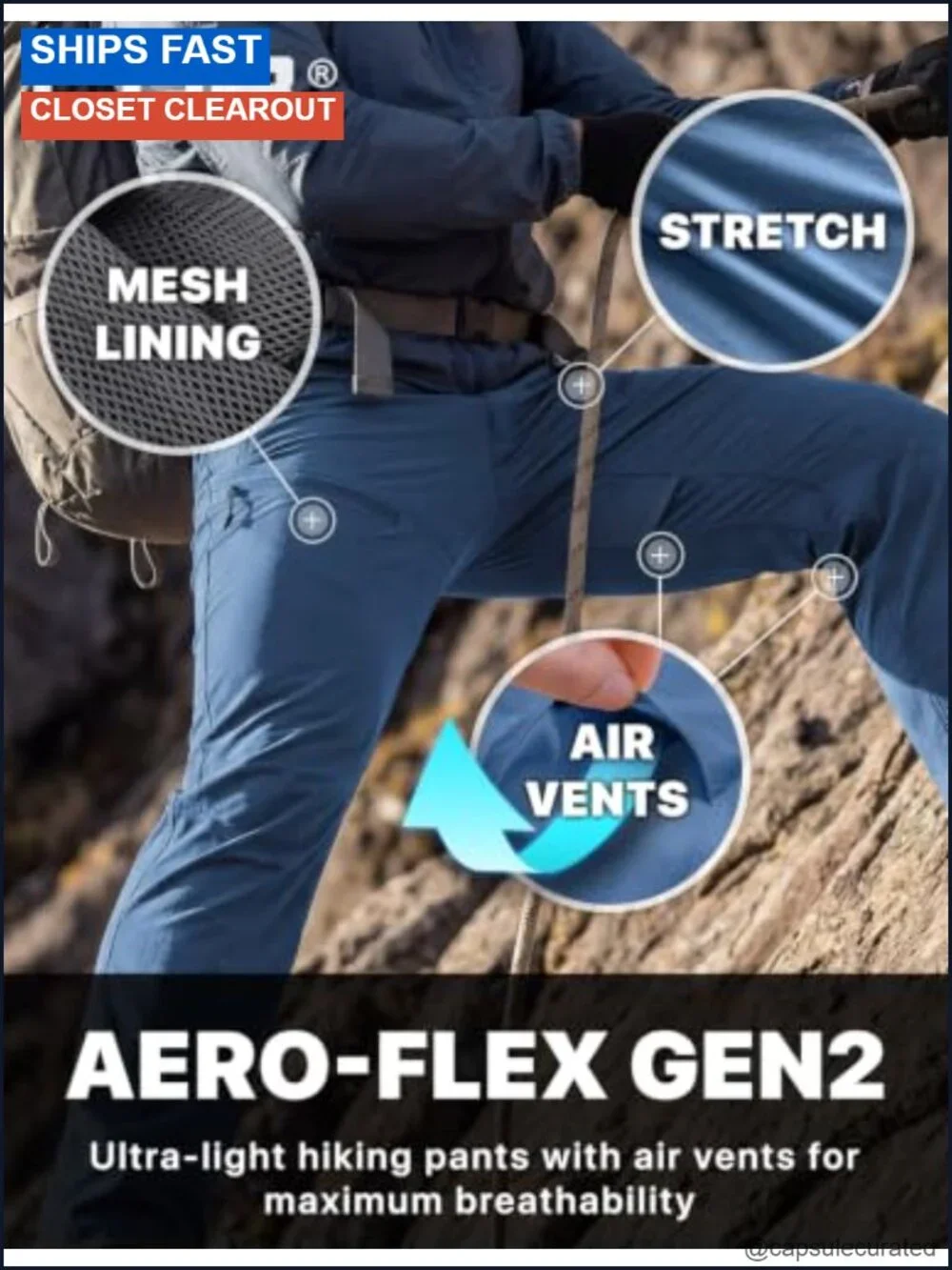 Men's Quick Dry Water Resistant Tactical Cargo Pants Stretch Hiking Work Pants